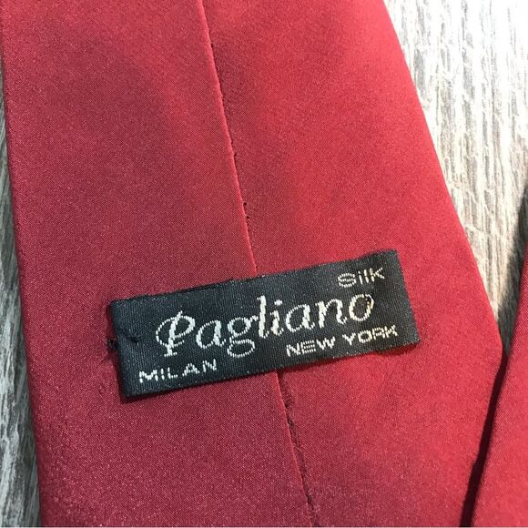 Pagliano Mens Red Silk Tie - Picture 3 of 5